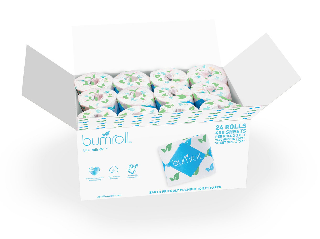 Bumroll, Premium Toilet Paper & Paper Towels Manufactured In California, Trees Planted In The United States
