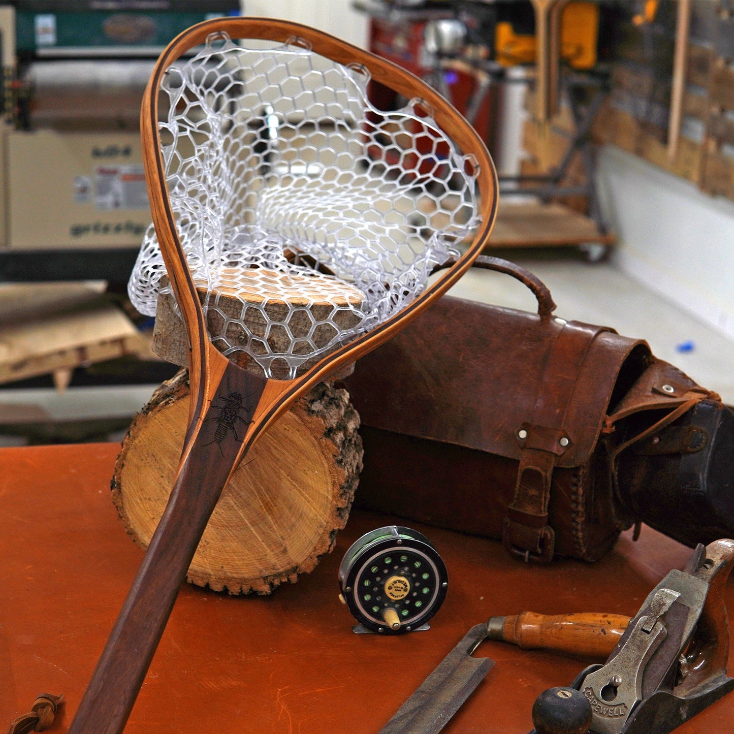 Big Dipper 24"x17" - Stonefly Engraved - Natural Fly Fishing Traditional Landing Net - Handcrafted & Made in USA