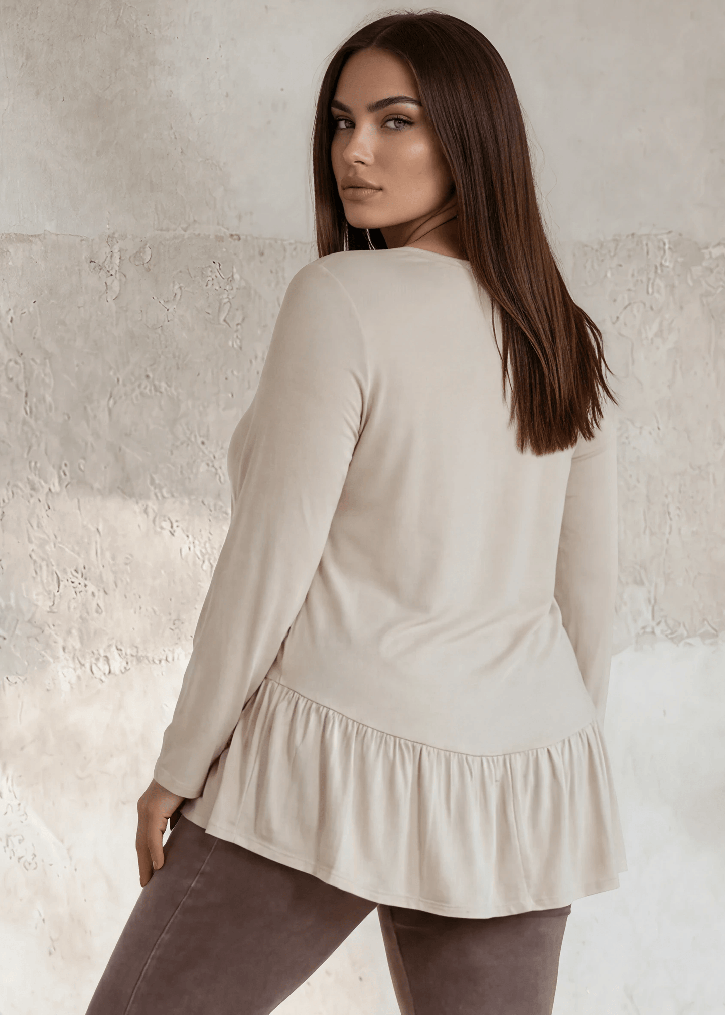 Ally Grab and Go Tunic Plus Size (Cream) Made in USA