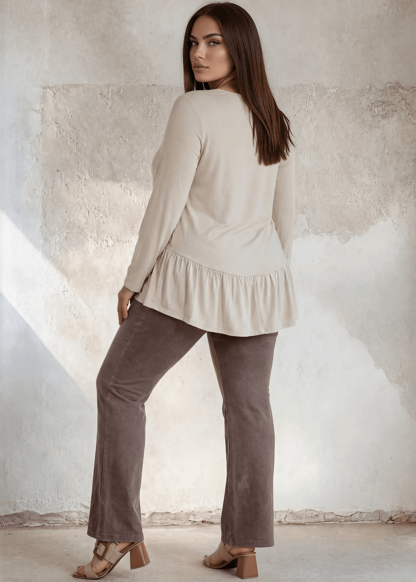 Ally Grab and Go Tunic Plus Size (Cream) Made in USA