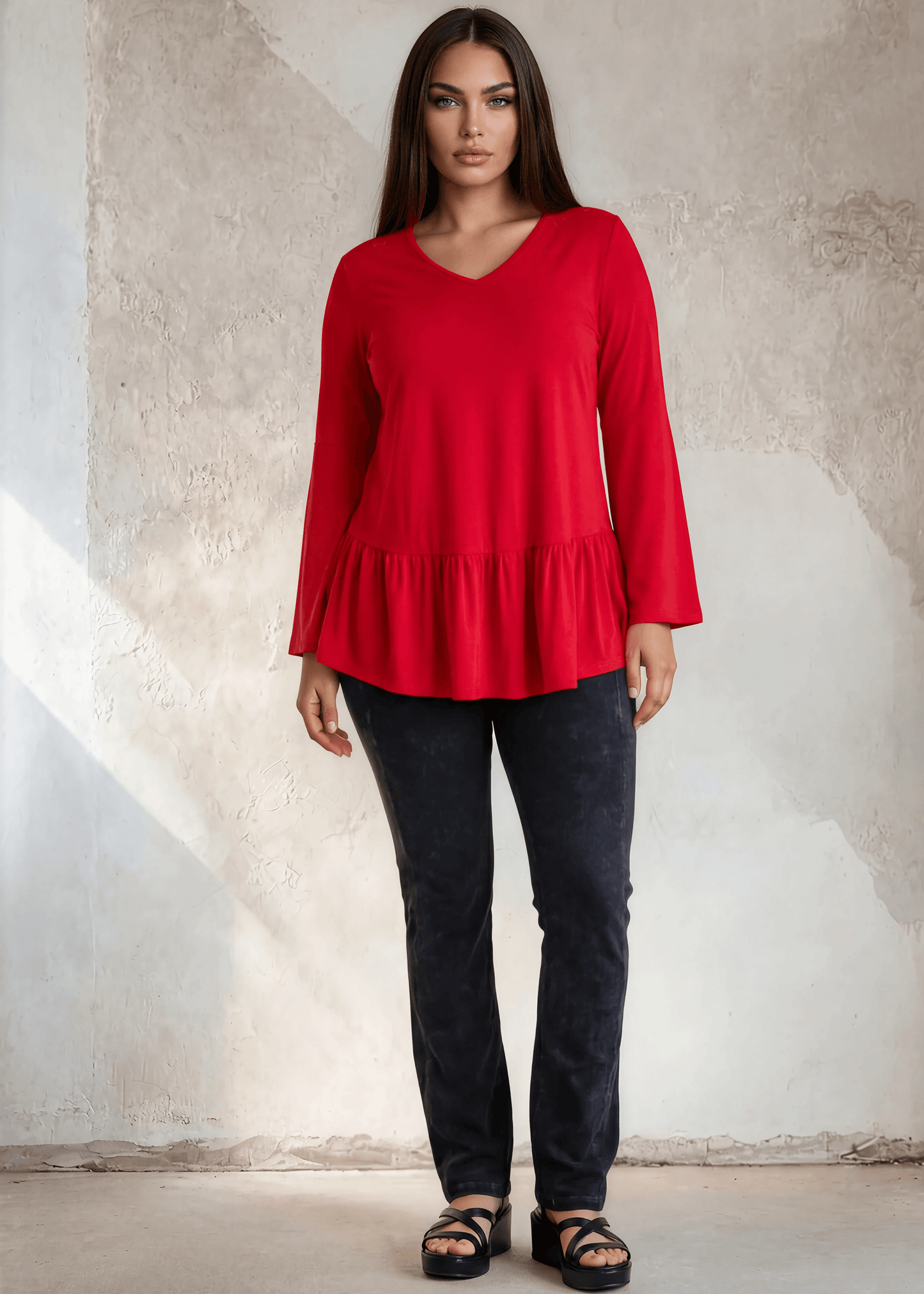 Ally Grab and Go Tunic Plus Size (Red) Made in USA
