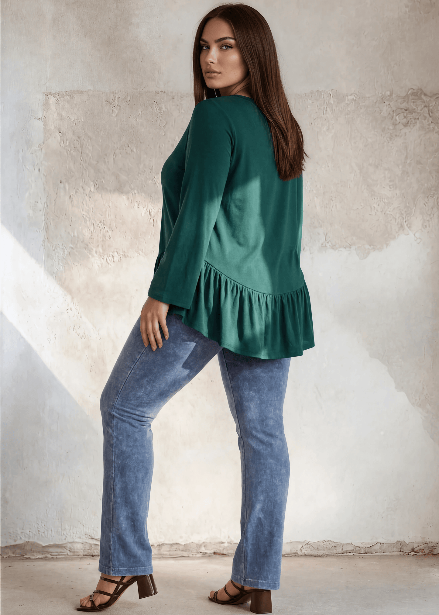 Ally Grab and Go Tunic Plus Size (Green) Made in USA
