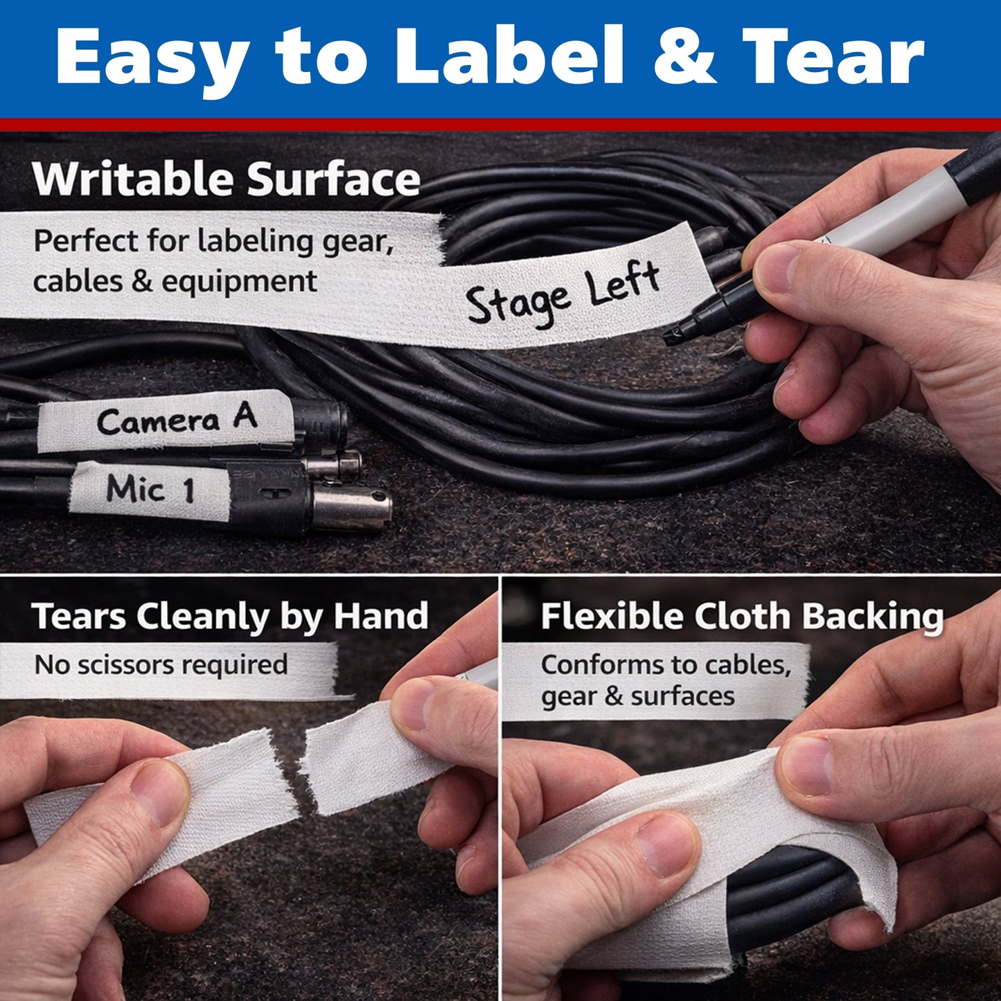 Gaffer Tape — White 3" x 30yd