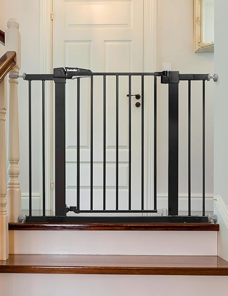 Babelio Black Baby Gate for Doorways and Stairs, 26-40" x30" Tall - The Chaotic Grind Store