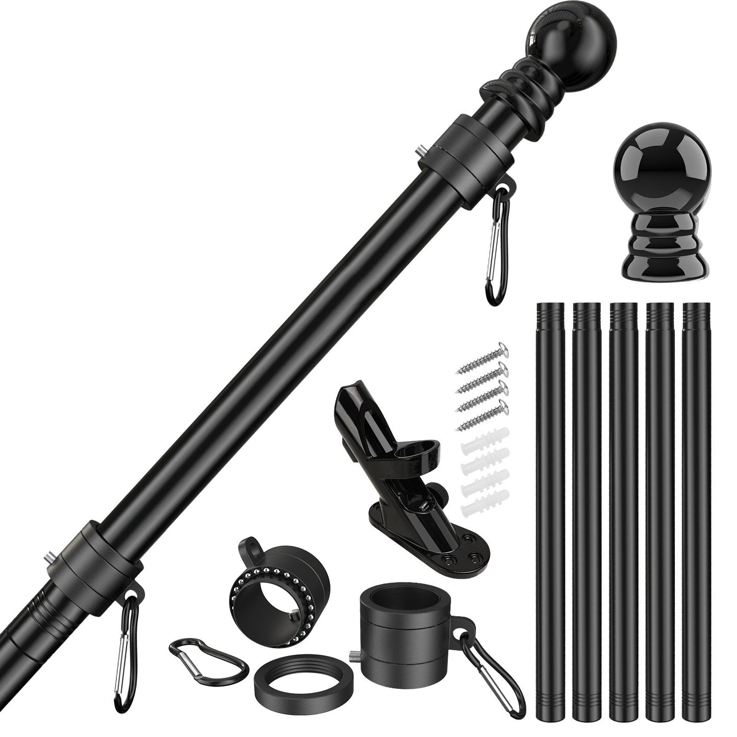 5-Section 6FT Stainless Steel Flagpole Kit