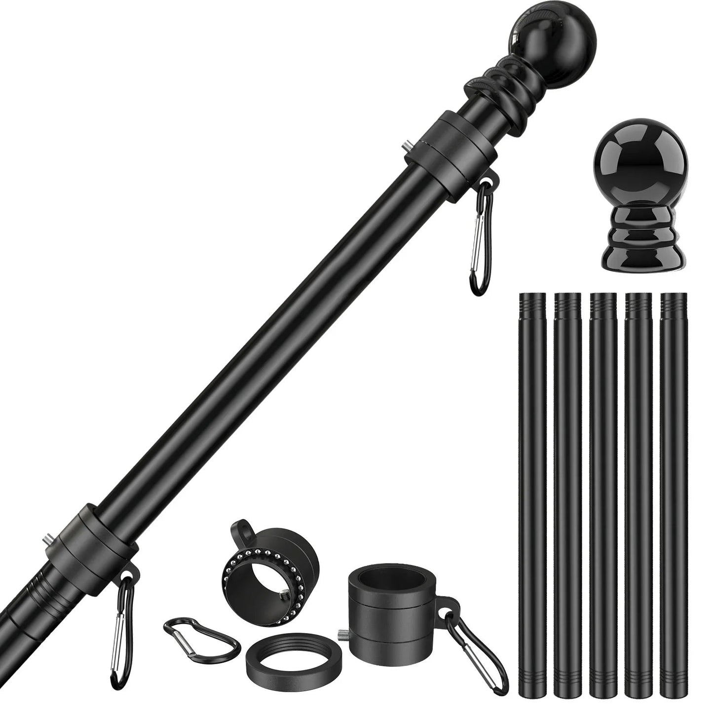 5-Section 6FT Stainless Steel Flagpole