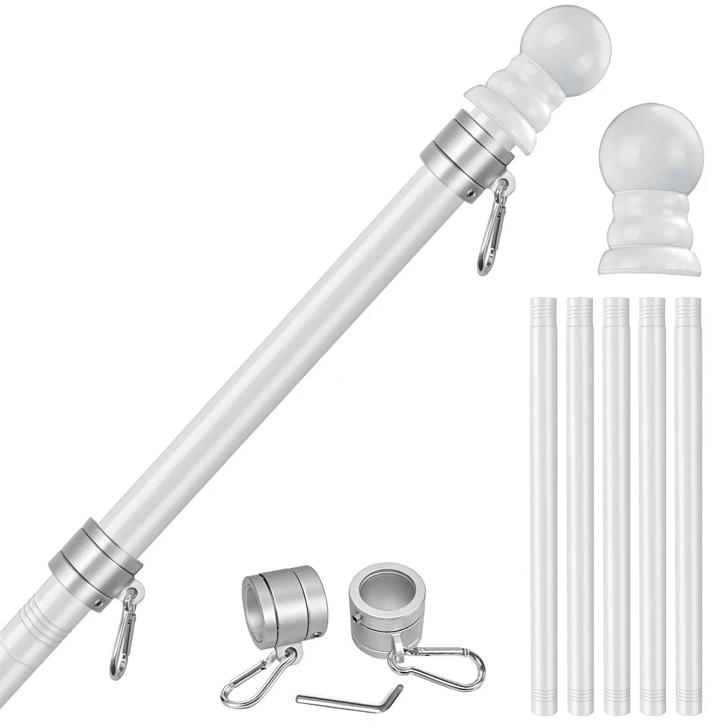 5-Section 6FT Stainless Steel Flagpole