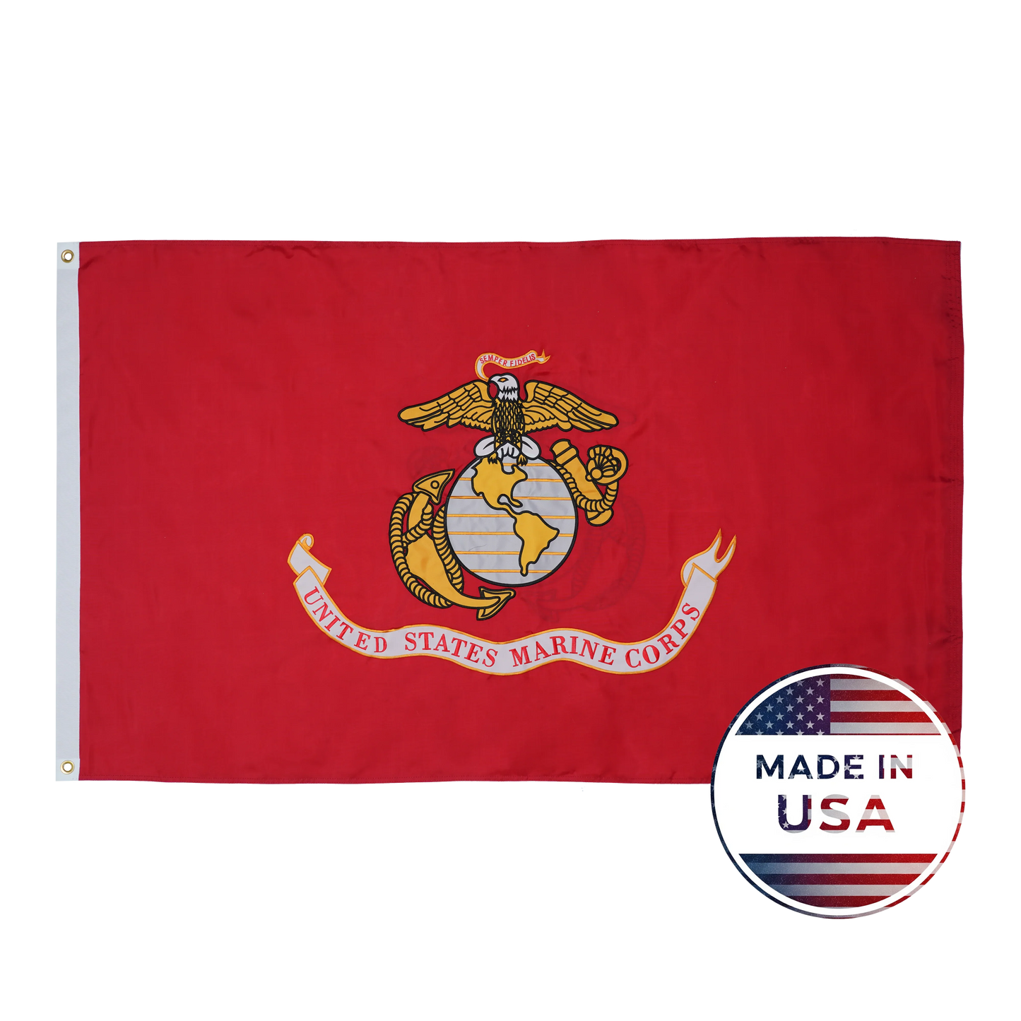 US Marine Corps Flag - Double Sided, 100% Made in USA