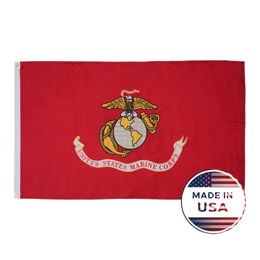 US Marine Corps Flag - Double Sided, 100% Made in USA