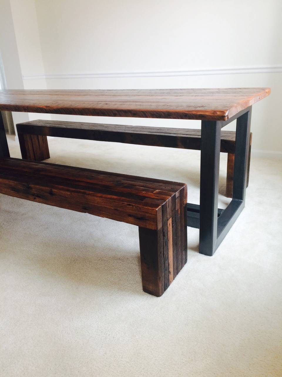 Ironworker Executive Conference Table, Reclaimed Wood Modern Industrial Conference Table, Modern Wood Slab Conference Table, Dining Table
