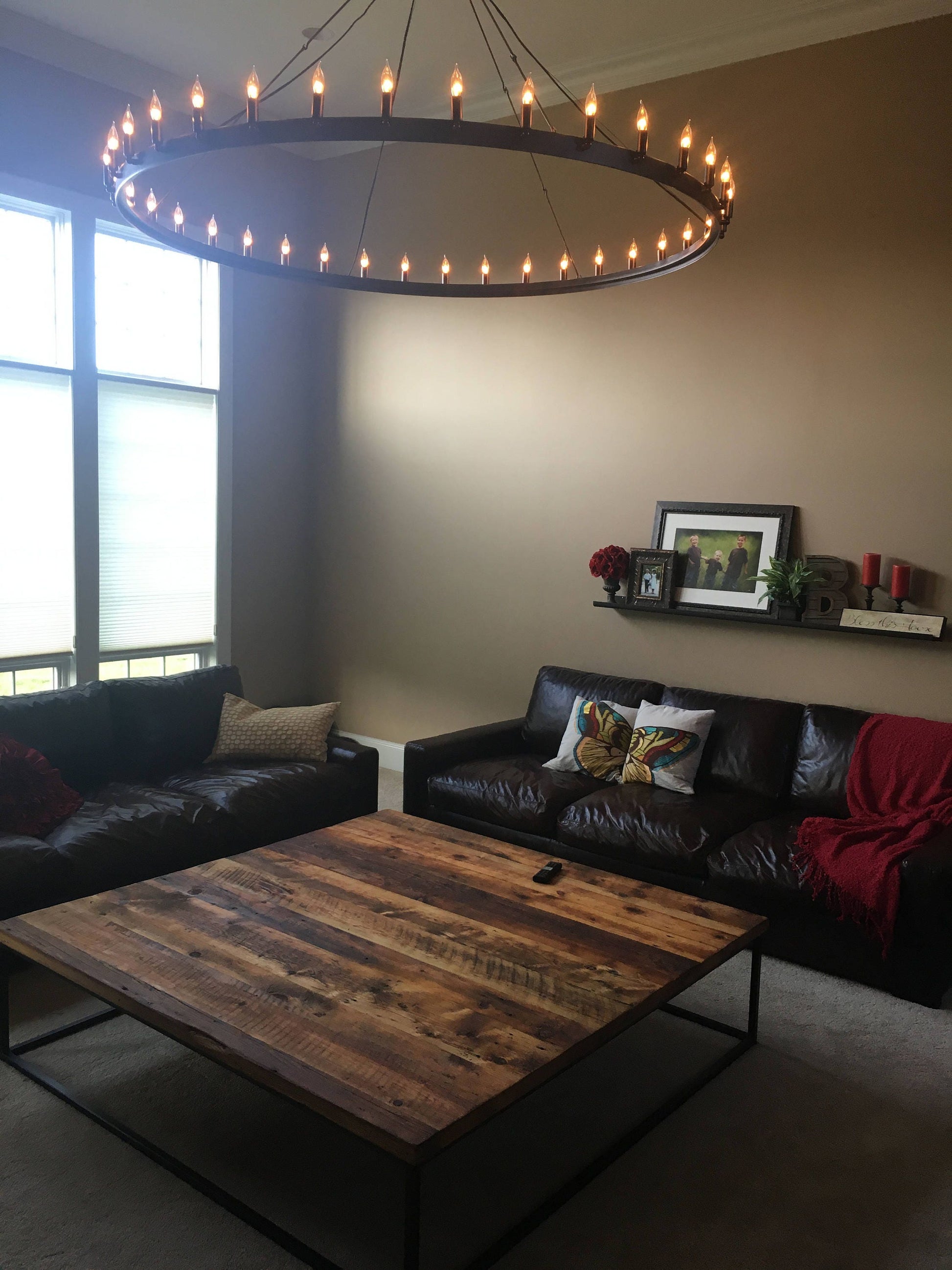 FREE SHIPPING Square coffee table extra large - Wood coffee table rustic modern - Reclaimed wood coffee table - Living room furniture - The Chaotic Grind Store