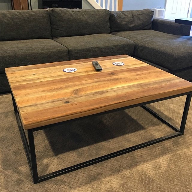 FREE SHIPPING Square coffee table extra large - Wood coffee table rustic modern - Reclaimed wood coffee table - Living room furniture - The Chaotic Grind Store