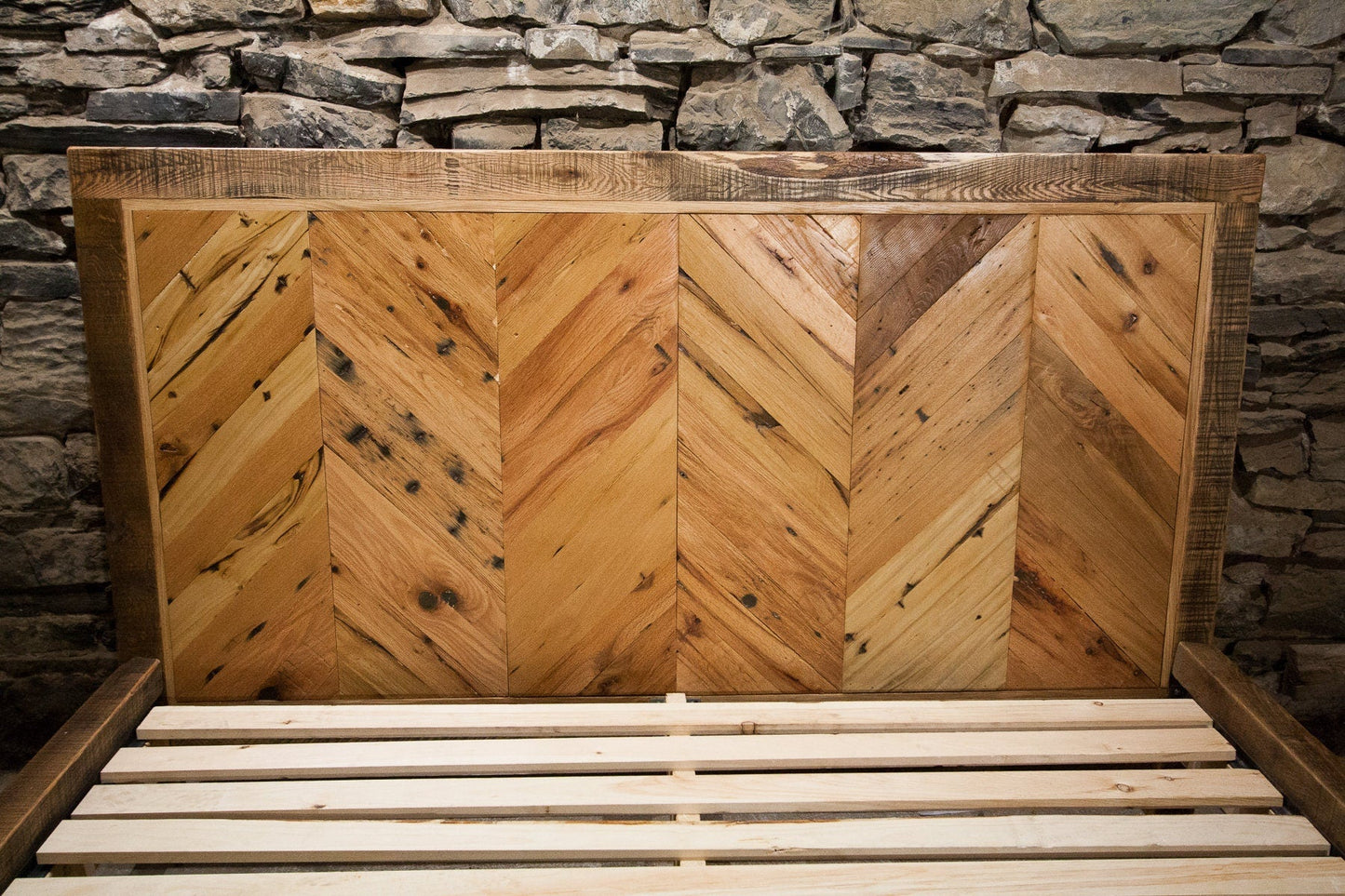 The Chevron Headboard, Chevron Wood Bed Furniture, Reclaimed Wood Bed, Cabin Furniture, Headboard King, Headboard Queen, Rustic Headboard