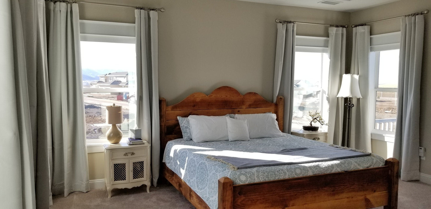 Free Shipping! The Monica Bed,  Scalloped Wood Headboard, Queen Headboard,  King Headboard, Solid Wood Headboard, Reclaimed Wood Headboard