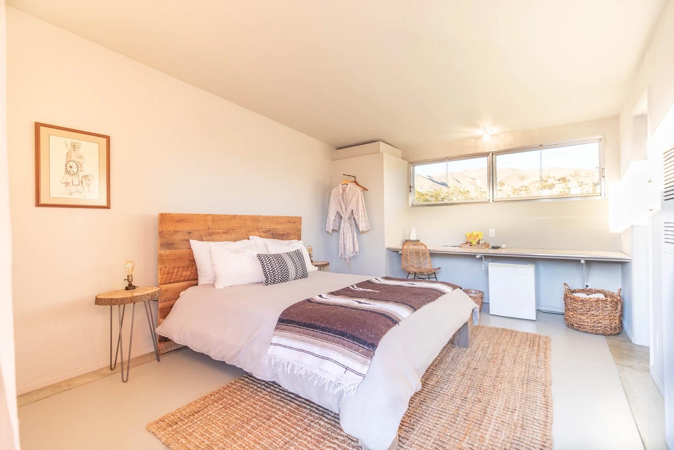 Platform Bed King /THE DESERT SUN/ Solid Wood Bed Frame, The Desert Sun, Reclaimed Wood Bed Frame, Bohemian Bed, Queen Platform Bed