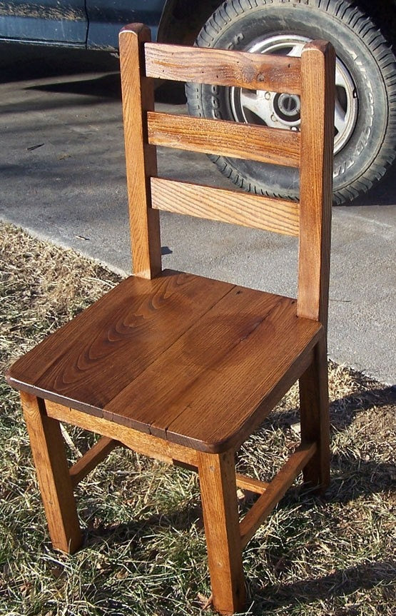 Kitchen Chair With Back, Wood Dining Chair, Ladderback Chair, Farmhouse Dining Chair, Rustic Side Chair, Wormy Chestnut Chair, Dining Room