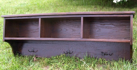 Coat Rack With Cubbies, Wood Cubby Shelf, Oak Coat Rack, Hooks Rack Wood, Entryway Cubby, Wood Shelf Oak, Rustic Shelving