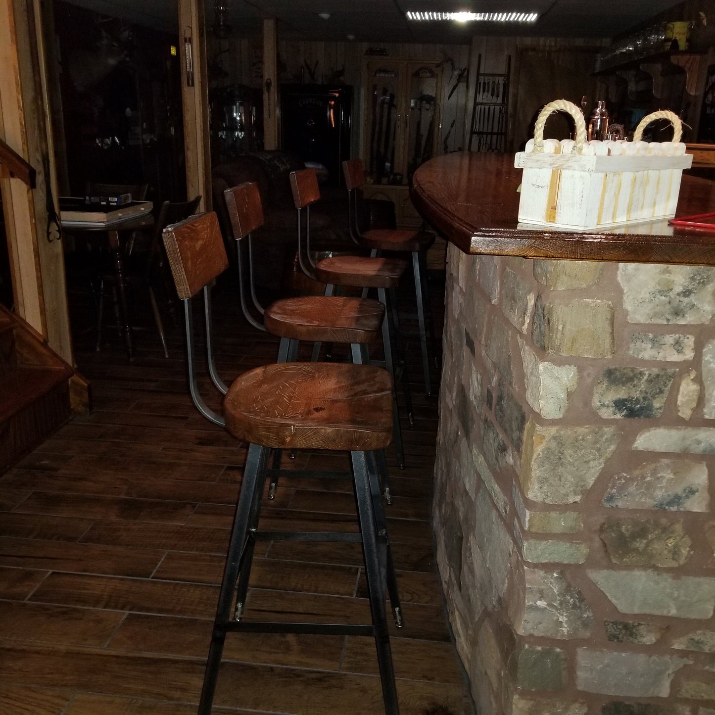 Reclaimed Wood Scooped Seat Bar Stools, Bar Stools Counter Height, Brewster Bar Stools, Farmhouse Bar Stools, Industrial Counter Stools,