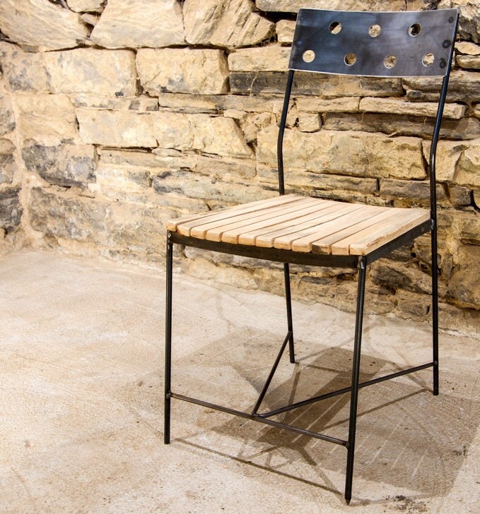 Free Shipping! Skinny Latte - Reclaimed Wood Stool, Farmhouse Chair, Industrial Counter Height Stool, Bar Stool With Back,Metal Dining Chair