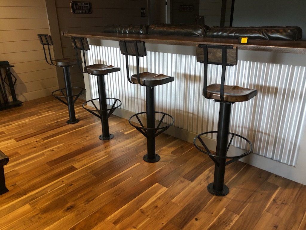 FREE SHIPPING - Bar stools with backs swivel - Bolt down bar stool with scooped seats bar height - Kitchen island bar stools counter height