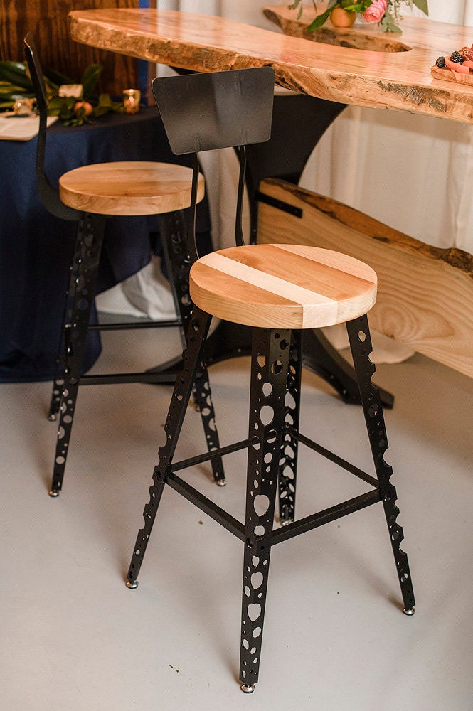 The Effervescent - Modern Bar Stool With Back, Modern Counter Height Stools, Urban Style Counter Stool/Bar Stool with Back, Boho Bar Stool