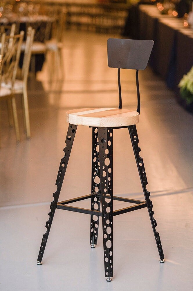 The Effervescent - Modern Bar Stool With Back, Modern Counter Height Stools, Urban Style Counter Stool/Bar Stool with Back, Boho Bar Stool
