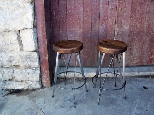 Counter Height Stool, Counter Stool, Industrial Bar Stool, Rustic Bar Stool /ICE CREAM/ Reclaimed Wood Stool, Modern Farmhouse Stool