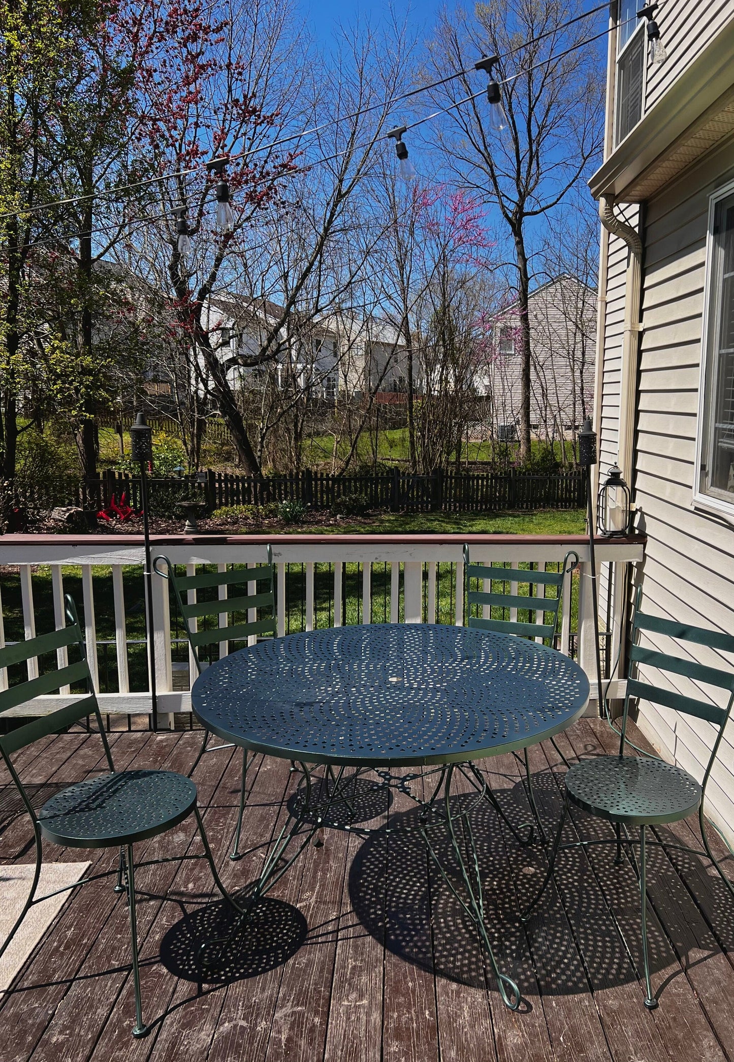 FREE SHIPPING - Patio Furniture Set, Wrought Iron Patio Set, Outdoor Patio Furniture, Outdoor Patio Set Of 4 Table And Chairs,Outdoor Dining