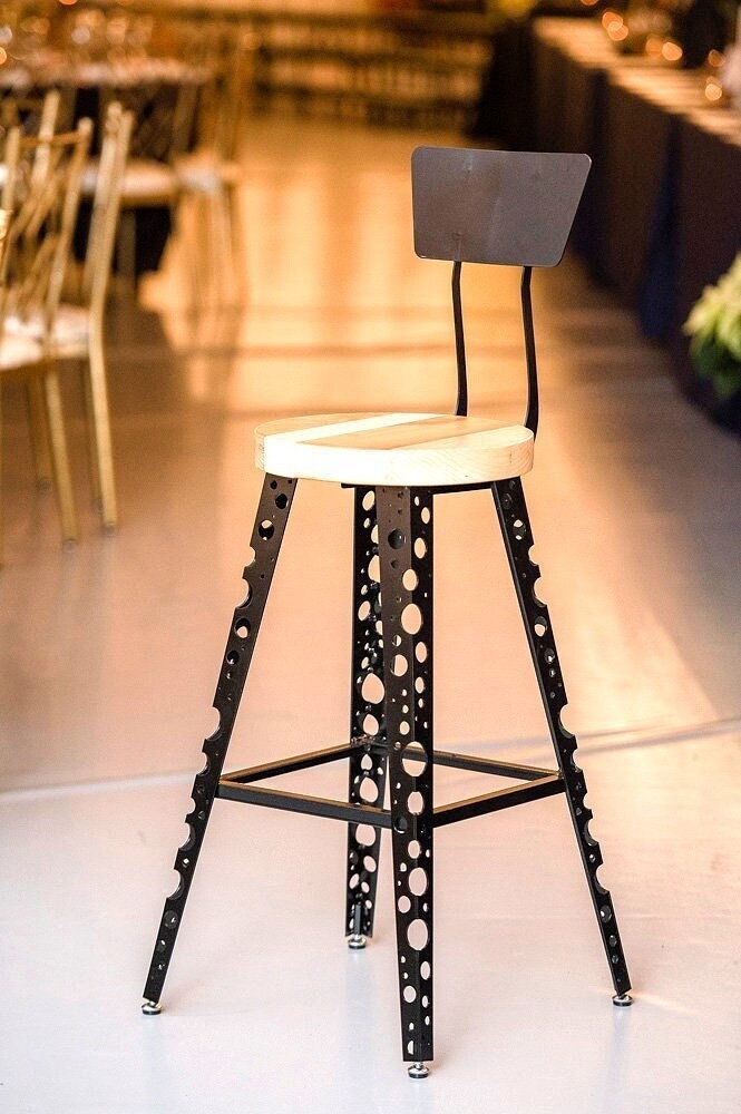 The Effervescent - Modern Bar Stool With Back, Modern Counter Height Stools, Urban Style Counter Stool/Bar Stool with Back, Boho Bar Stool