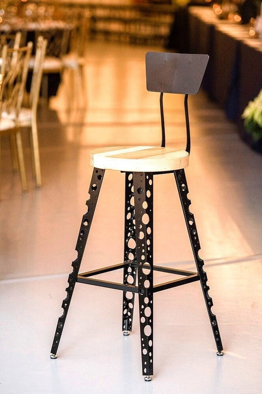 The Effervescent - Modern Bar Stool With Back, Modern Counter Height Stools, Urban Style Counter Stool/Bar Stool with Back, Boho Bar Stool