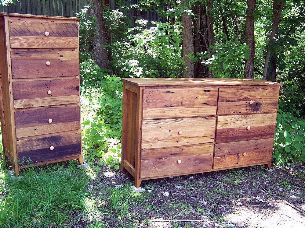 Reclaimed Wood Dresser, Wormy Chestnut Dresser, Bedroom Dresser With Drawers, Solid Wood Nightstand, Rustic Modern Dresser-Reclaimed Dresser