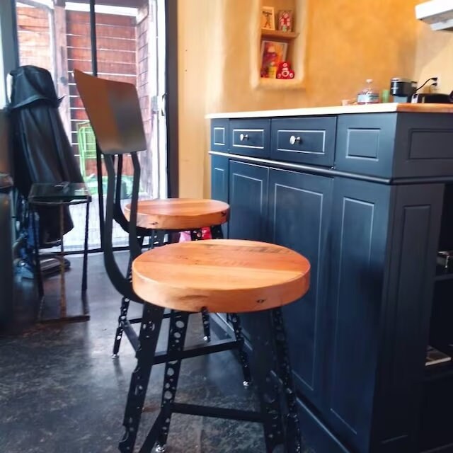 The Effervescent - Modern Bar Stool With Back, Modern Counter Height Stools, Urban Style Counter Stool/Bar Stool with Back, Boho Bar Stool