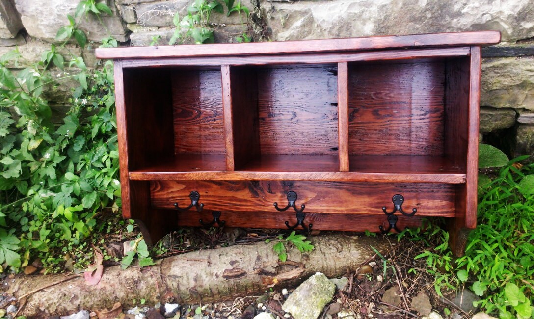 Coat Rack With Cubbies, Cubby Rack Hooks, Coat Hooks, Entryway Furniture, Wall Coat Rack Hooks, Double Row Coat Rack, Wood Rack With Hooks