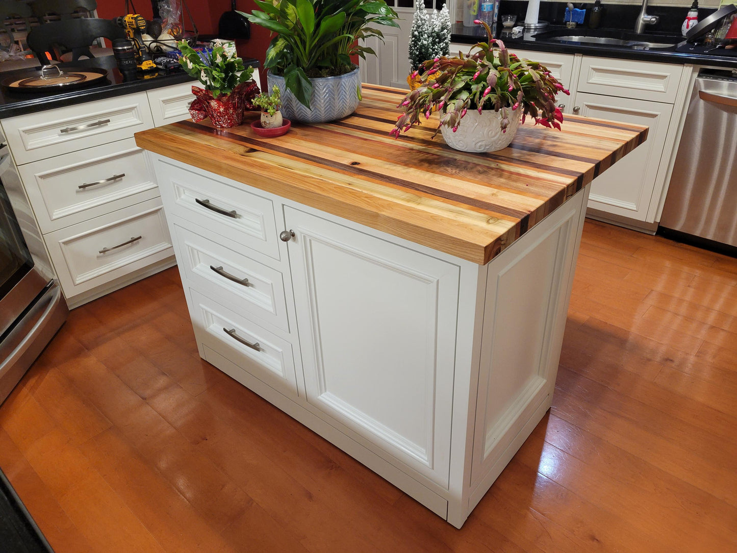 Reclaimed Colorful Wood Butcher Block Countertop - 79 dollars a square foot.  Made to your specifications. Contact us for a quote!