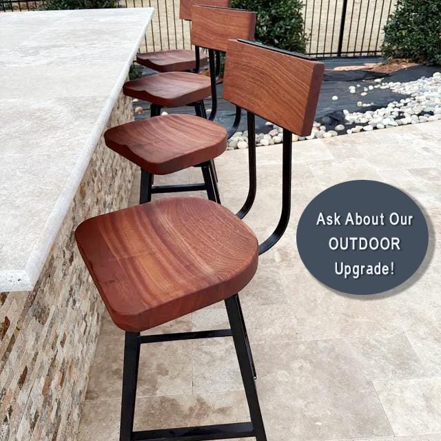 FREE SHIPPING- Swiveling Bar Stool With Back, Counter Stool, Scooped Seat Brewster, Tractor Seat Industrial Stool for commercial or home