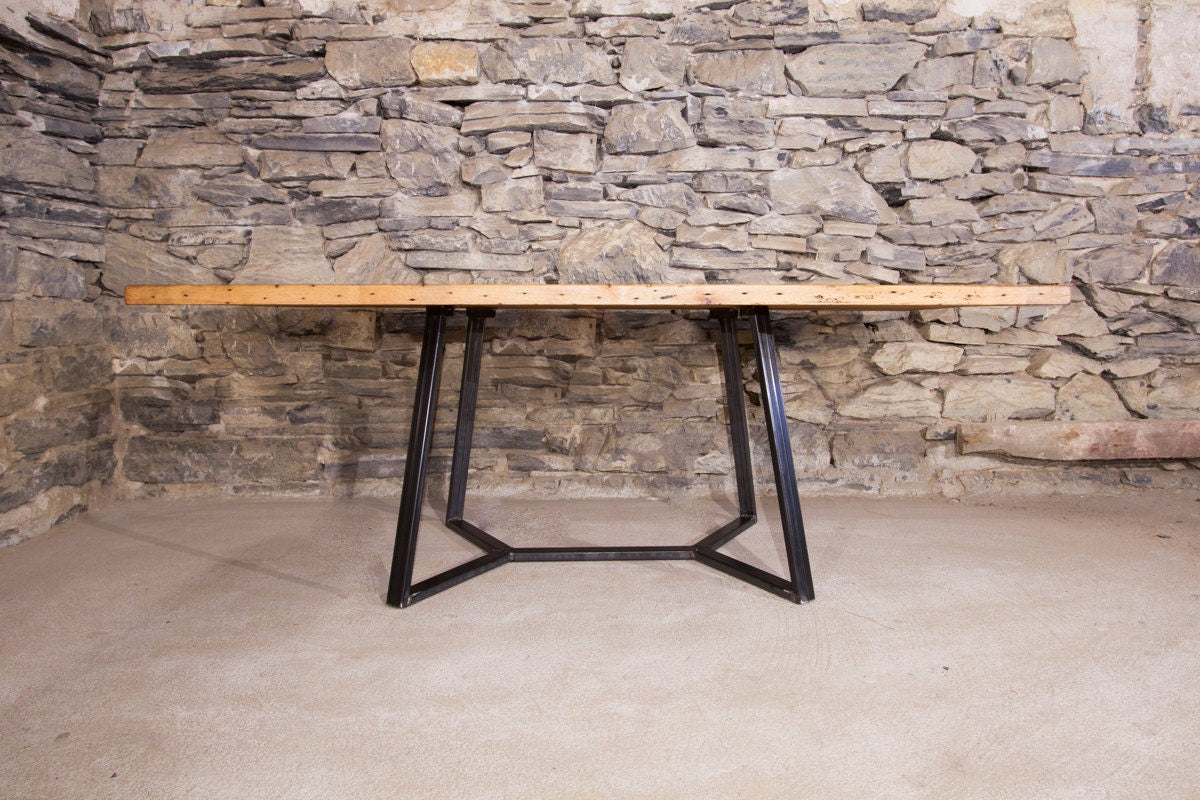 Conference Table, Trestle Table Base, Reclaimed Wood Dining Table, Rustic Modern Table, THE SONIA, Modern Farmhouse Table, Slab Wood Table