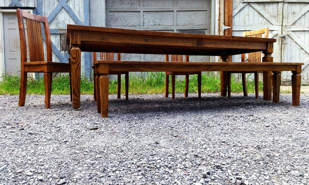 Wormy Chestnut Farmhouse Table, Farm Table, Colonial Style Dining Table, Rustic Table, Reclaimed Wood Table, Modern Farmhouse Table