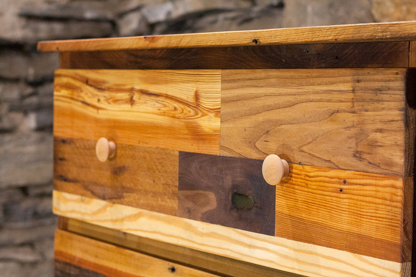 Reclaimed Wood Dresser, Tallboy Dresser, Patchwork Dresser, Wood Dresser, Solid Wood Dresser, Boho Bedroom Furniture, Patchwork Furniture