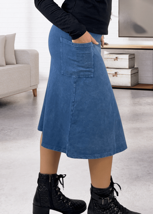 Alyssa Very Versatile Cotton Skirt Light Denim
