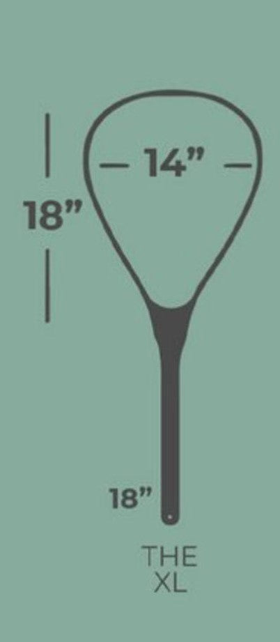 XL 18"x14" - Brown Trout Engraved - Natural Fly Fishing Traditional Landing Net - Handcrafted & Made in USA