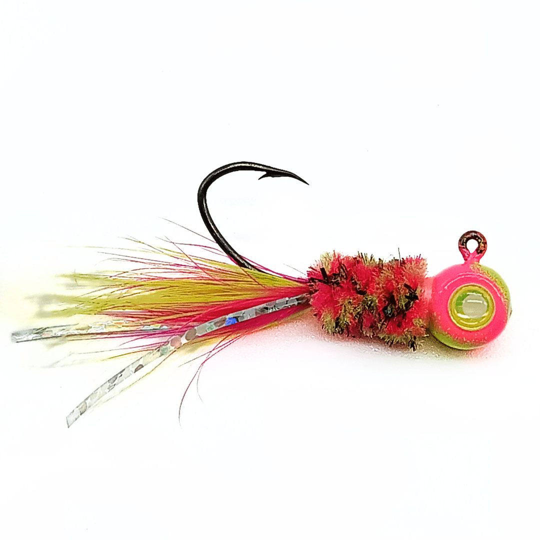 Hand Tied Crappie Jigs  - Rooster Hackle Tail